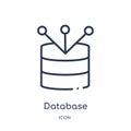 Linear database interconnected icon from Business and analytics outline collection. Thin line database interconnected vector