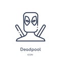 Linear deadpool icon from Cinema outline collection. Thin line deadpool vector isolated on white background. deadpool trendy