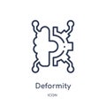 Linear deformity icon from Artificial intellegence and future technology outline collection. Thin line deformity vector isolated