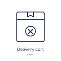 Linear delivery cart icon from Delivery and logistic outline collection. Thin line delivery cart vector isolated on white