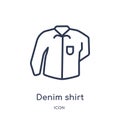 Linear denim shirt icon from Clothes outline collection. Thin line denim shirt vector isolated on white background. denim shirt