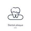Linear dental plaque icon from Dentist outline collection. Thin line dental plaque icon isolated on white background. dental