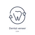 Linear dental veneer icon from Dentist outline collection. Thin line dental veneer icon isolated on white background. dental