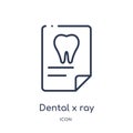 Linear dental x ray icon from Dentist outline collection. Thin line dental x ray icon isolated on white background. dental x ray