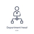 Linear department head icon from Business and analytics outline collection. Thin line department head vector isolated on white