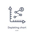 Linear depleting chart icon from Business and analytics outline collection. Thin line depleting chart vector isolated on white Royalty Free Stock Photo