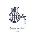 Linear desalination icon from Ecology and environment outline collection. Thin line desalination icon isolated on white background