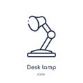 Linear desk lamp icon from Education outline collection. Thin line desk lamp vector isolated on white background. desk lamp trendy