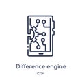 Linear difference engine icon from Artificial intellegence and future technology outline collection. Thin line difference engine