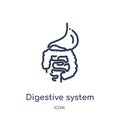 Linear digestive system icon from Human body parts outline collection. Thin line digestive system icon isolated on white