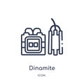 Linear dinamite icon from Army outline collection. Thin line dinamite vector isolated on white background. dinamite trendy