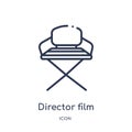 Linear director film chair icon from Cinema outline collection. Thin line director film chair vector isolated on white background