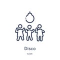 Linear disco icon from Discotheque outline collection. Thin line disco vector isolated on white background. disco trendy