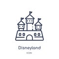 Linear disneyland icon from Entertainment and arcade outline collection. Thin line disneyland vector isolated on white background
