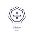 Linear divide icon from Arrows outline collection. Thin line divide vector isolated on white background. divide trendy