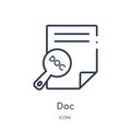 Linear doc icon from File type outline collection. Thin line doc vector isolated on white background. doc trendy illustration Royalty Free Stock Photo