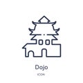 Linear dojo icon from Asian outline collection. Thin line dojo vector isolated on white background. dojo trendy illustration