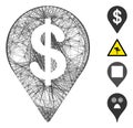 Linear Dollar Map Pointer Vector Mesh Royalty Free Stock Photo