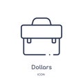 Linear dollars suitcase for business icon from Business outline collection. Thin line dollars suitcase for business icon isolated