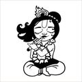linear doodle drawing of cute kind little Krishna Gopal