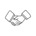Linear doodle icon of two people shaking hands Royalty Free Stock Photo