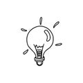 Linear doodle light bulb icon - ideas