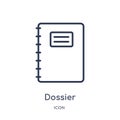 Linear dossier icon from Delivery and logistic outline collection. Thin line dossier vector isolated on white background. dossier