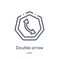 Linear double arrow icon from Arrows outline collection. Thin line double arrow vector isolated on white background. double arrow