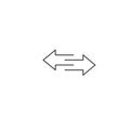 Linear Double arrow icon in four direction. Web navigation. Simple outline element vector illustration on white background