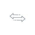 Linear Double arrow icon in four direction. Web navigation. Simple outline element vector illustration on white background