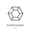 Linear double hexagon of small triangles icon from Geometry outline collection. Thin line double hexagon of small triangles icon