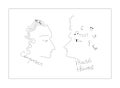 Linear drawing of composer and music theorist. Royalty Free Stock Photo