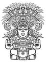 Linear drawing: decorative image of an Indian deity.