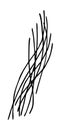 LINEAR DRAWING OF HAIR STRANDS IN THE DOODLE STYLE