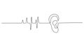 Linear Drawing of a Human Ear and Soundwave Royalty Free Stock Photo