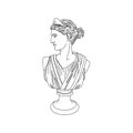 Linear drawing of the sculpture of the goddess Diana Royalty Free Stock Photo