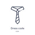 Linear dress code icon from Business and analytics outline collection. Thin line dress code vector isolated on white background.