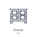 Linear dresser icon from Furniture outline collection. Thin line dresser icon isolated on white background. dresser trendy
