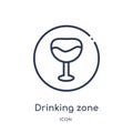 Linear drinking zone icon from Food outline collection. Thin line drinking zone icon isolated on white background. drinking zone