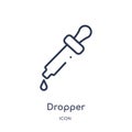 Linear dropper icon from Edit outline collection. Thin line dropper vector isolated on white background. dropper trendy