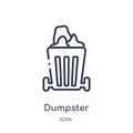 Linear dumpster icon from Cleaning outline collection. Thin line dumpster vector isolated on white background. dumpster trendy