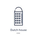 Linear dutch house icon from Buildings outline collection. Thin line dutch house icon isolated on white background. dutch house