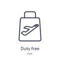 Linear duty free icon from Delivery and logistic outline collection. Thin line duty free vector isolated on white background. duty