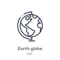 Linear earth globe icon from Education outline collection. Thin line earth globe vector isolated on white background. earth globe Royalty Free Stock Photo