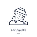 Linear earthquake icon from Insurance outline collection. Thin line earthquake icon isolated on white background. earthquake