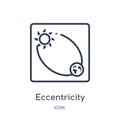 Linear eccentricity icon from Astronomy outline collection. Thin line eccentricity vector isolated on white background.