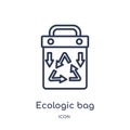 Linear ecologic bag icon from Ecology and environment outline collection. Thin line ecologic bag icon isolated on white background Royalty Free Stock Photo