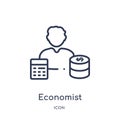 Linear economist icon from Cryptocurrency economy and finance outline collection. Thin line economist vector isolated on white