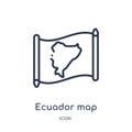 Linear ecuador map icon from Countrymaps outline collection. Thin line ecuador map vector isolated on white background. ecuador Royalty Free Stock Photo