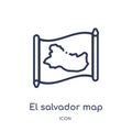 Linear el salvador map icon from Countrymaps outline collection. Thin line el salvador map vector isolated on white background. el